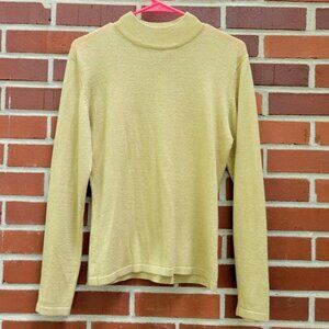 Women's Gold Sparkle Pullover Sweater - Size S - Made by Yarnworks